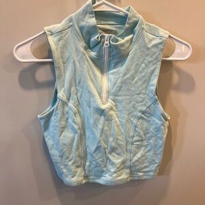 Light Blue Sleeveless Women's Athletic Top